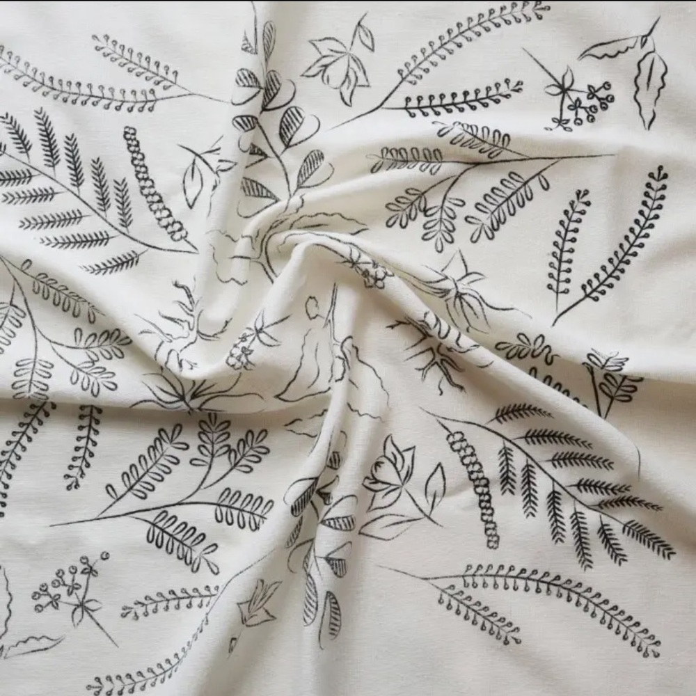Cream Botanical Print Plant Dyed Bandana  NWT - Picture 2 of 4